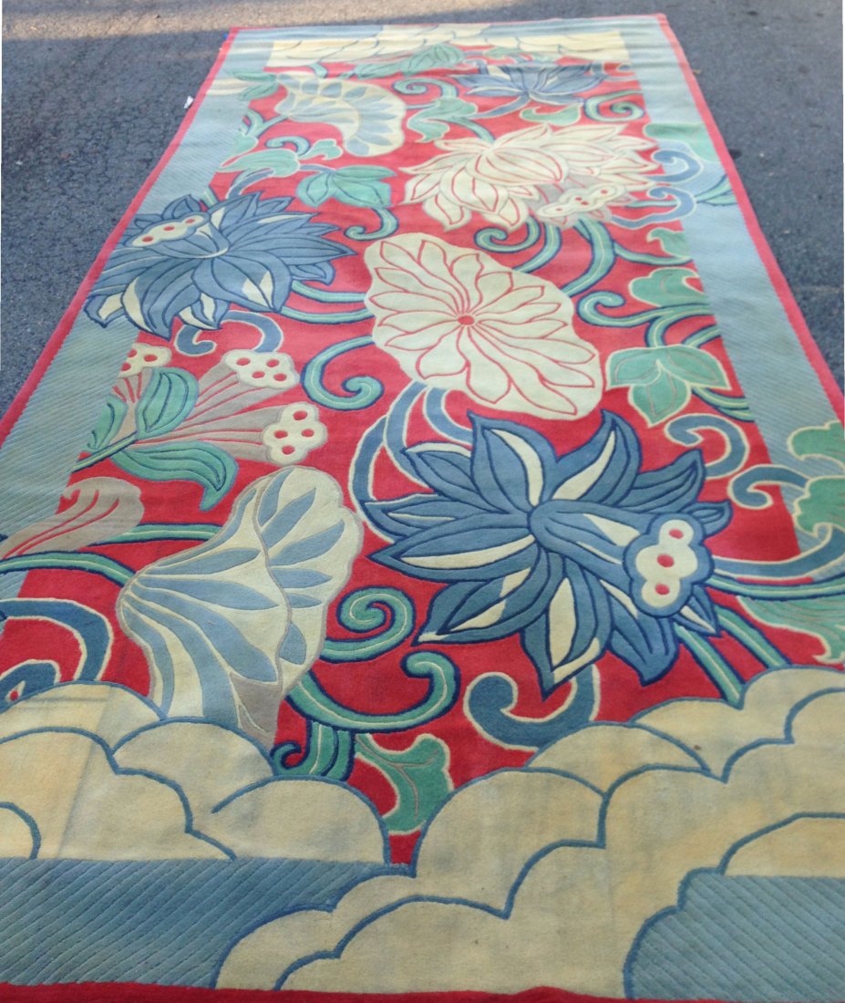 Mid Century Edward Fields Hand Made Custom Rug: 8'10" wide x 19'6.5" long