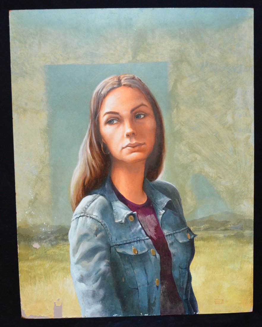 Portrait of Young Girl Signed William Ward Beecher: Measure 27 7/8" x 36" tall