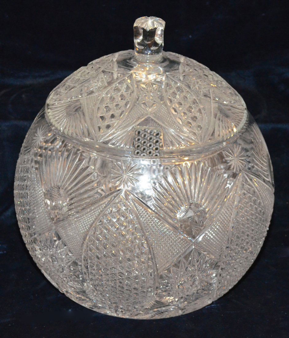 Stunning American Brilliant Cut Glass Punch Bowl