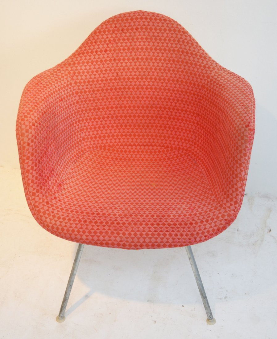 Vintage Herman Miller Eames Chair w Girard Upholstry: Charles Eames design chair by Herman Miller with Alexander Girard upholstry.