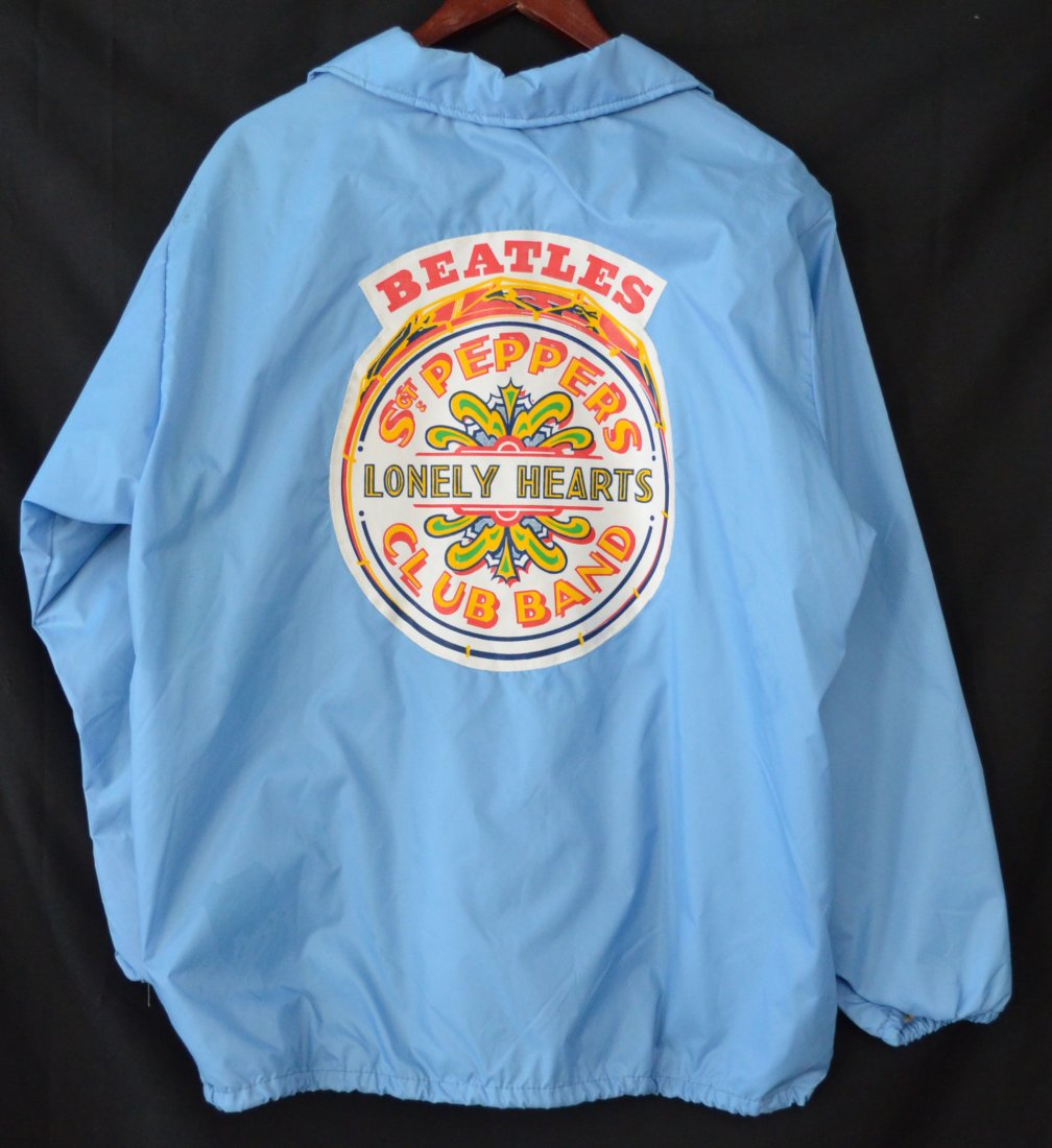 Vintage Blue Nylon Sgt. Pepper Lonely Hearts Jacket: Beatles Sargent Peppers Lonely Hearts Club Band windbreaker type jacket.