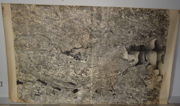 Massive Fairchild Aerial Map of New Haven CT: The map measure 118" x 69"