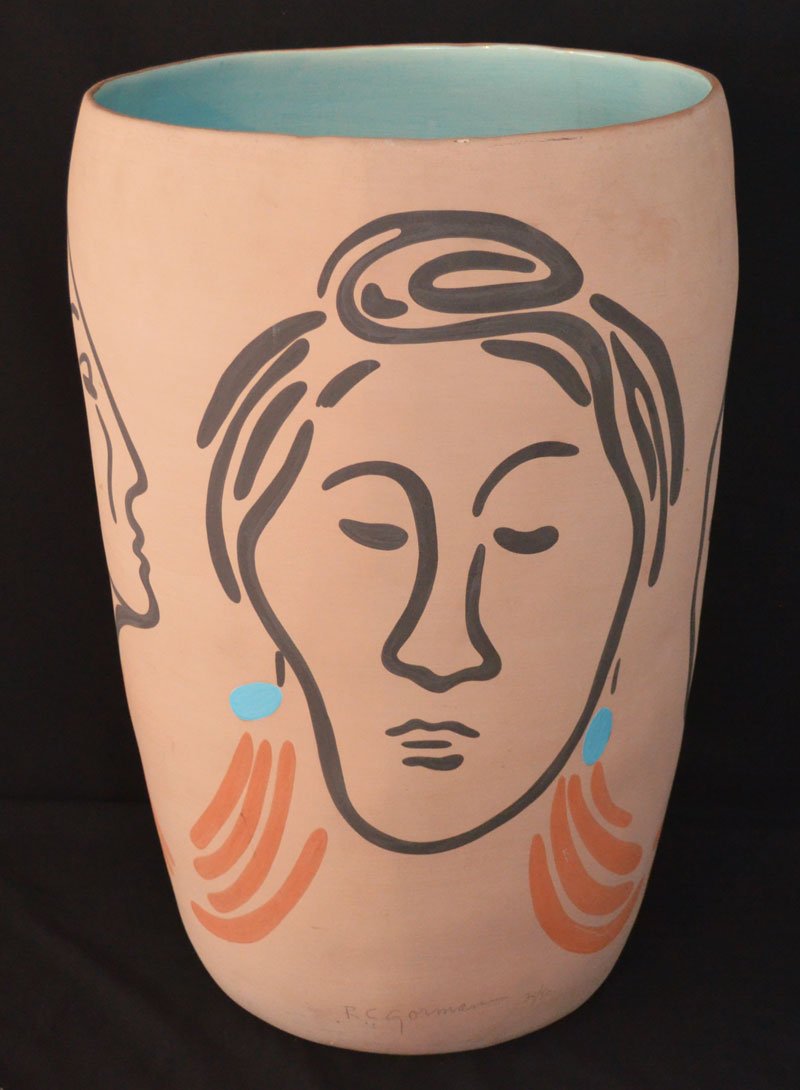 Monumental Signed & Numbered RC Gorman Terra Cotta Vase (1 of 5)