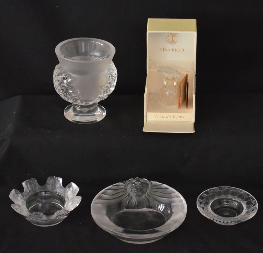 Wonderful Lot of 5 Lalique Art Glass Accessories (1 of 5)