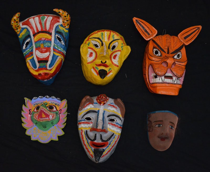 Lot Of  Cool Vintage Colorful Painted Masks (1 of 4)