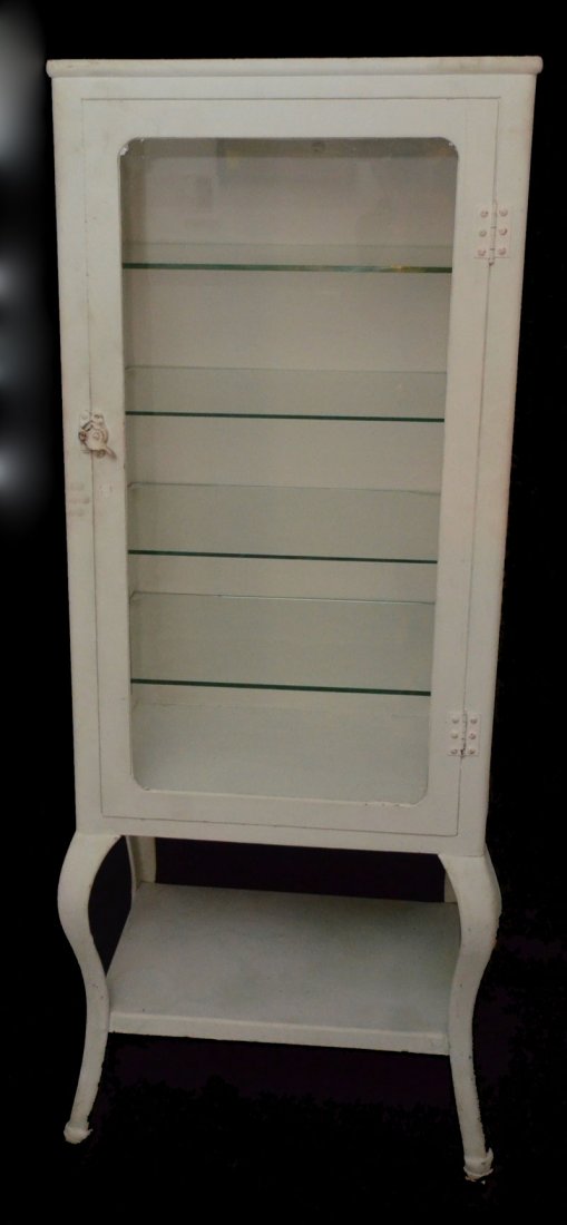 Metal & Glass 4 Shelf White Dental Cabinet (1 of 2)
