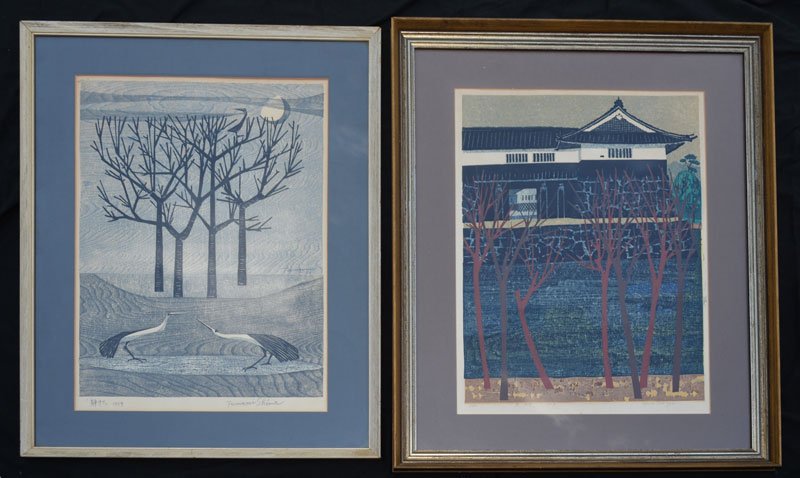 2 Mid Century Japanese Woodblock Prints Signed & (1 of 5)