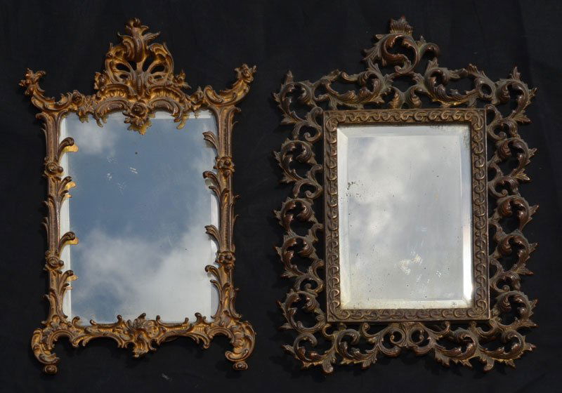 2 Ornate Cast Iron Frame Victorian Mirrors (1 of 3)