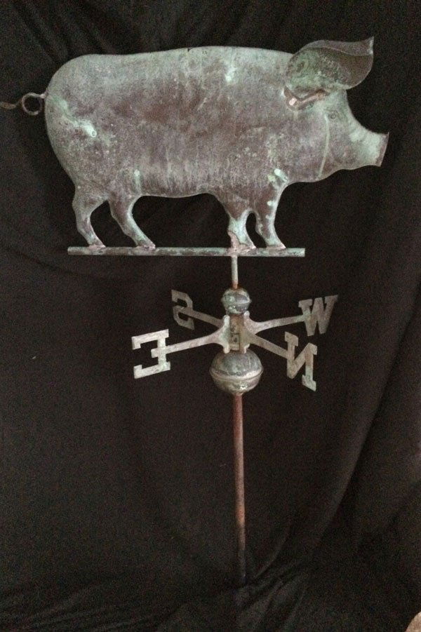 Decorative Vintage Pig Weathervane  wih Great Patina (1 of 3)
