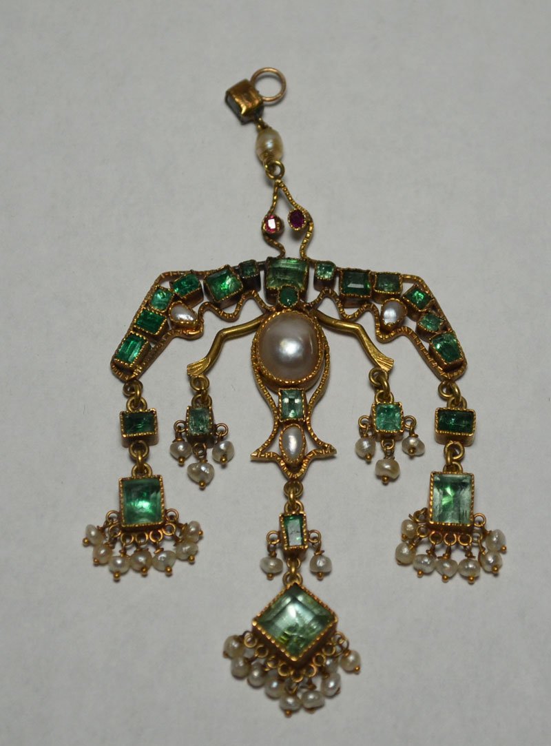 14k Gold Victorian Emerald Fire Bird Pendant (1 of 3)