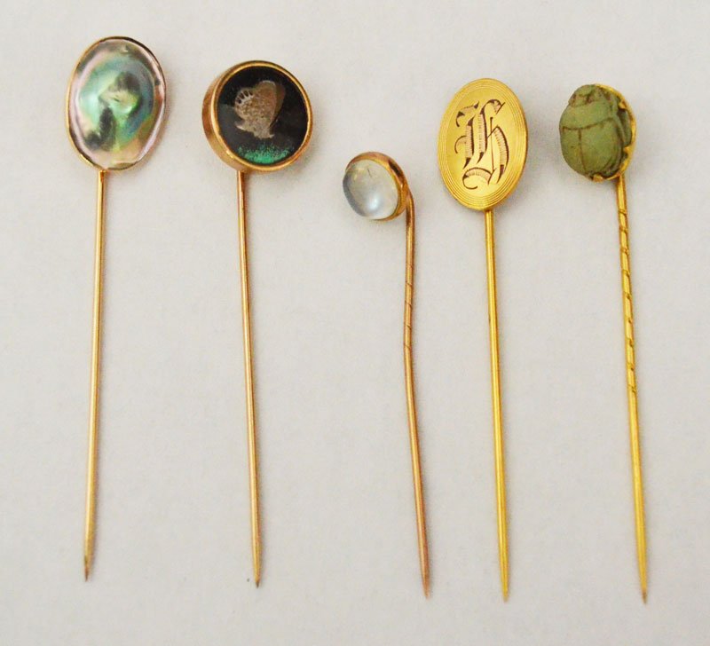 Lot of Vintage Gold Stick Pins (1 of 2)