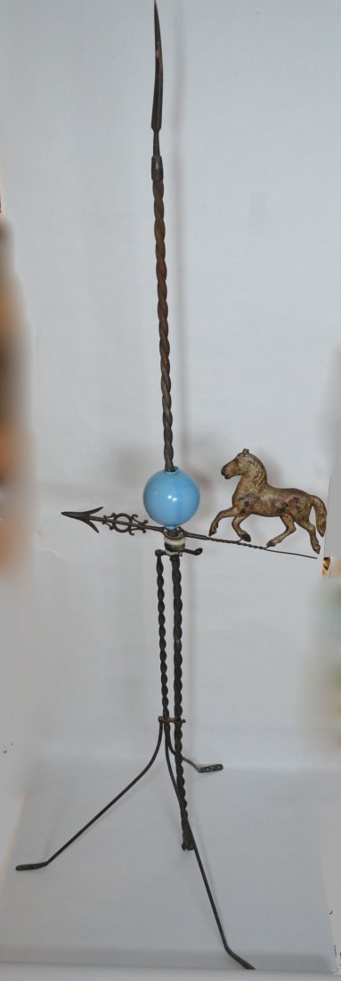 Antique Lightning Rod with A Full Body Horse (1 of 1)