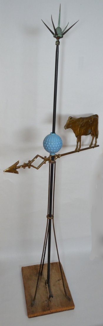 Antique Lightning Rod with A Full Body Cow (1 of 3)