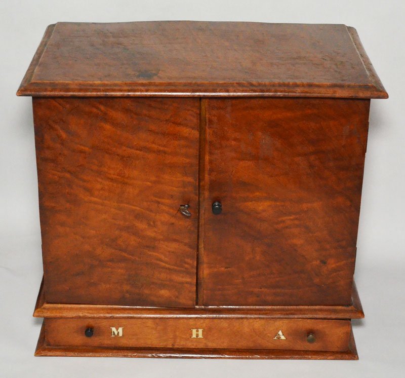Antique Tiger Maple Unusual English Jewelry Box (1 of 4)