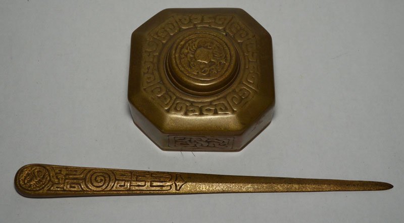 Tiffany Studios Zodiac Inkwell & Letter Opener (1 of 5)