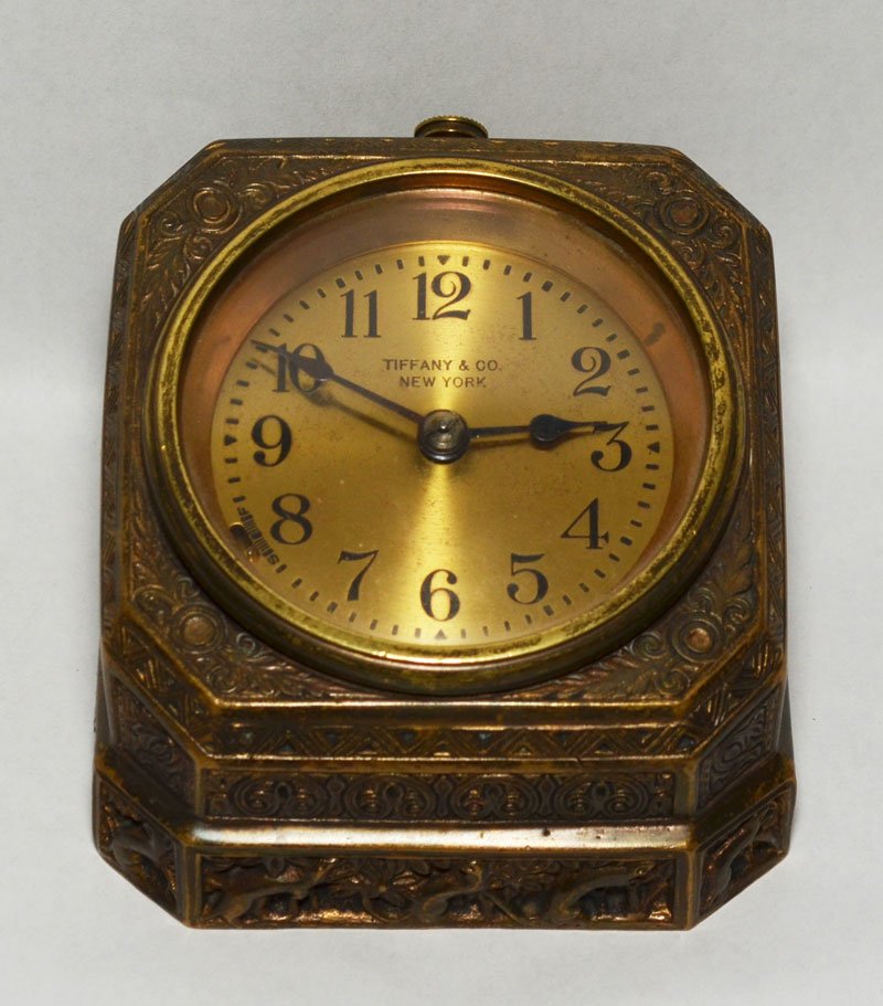 Tiffany Studios Bronze Venetian Style Desk Clock (1 of 5)
