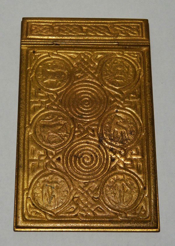 Tiffany Studios Zodiac Design Bronze Notepad Holder (1 of 3)