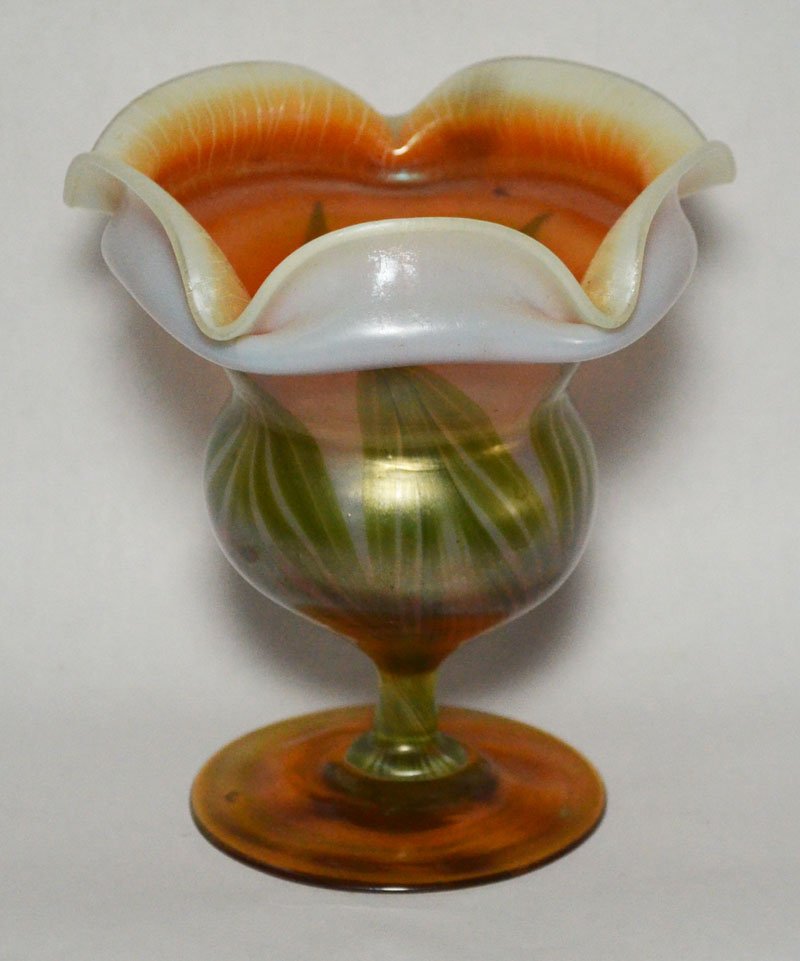 Elegant Small LCT Tiffany Favrile Footed Compote (1 of 3)