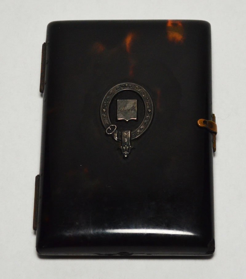 Tortoise Shell Dance Card Holder with sterling Garter (1 of 3)