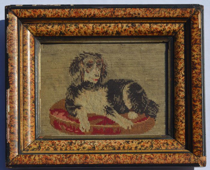Small Antique Needlework of a Dog (1 of 1)