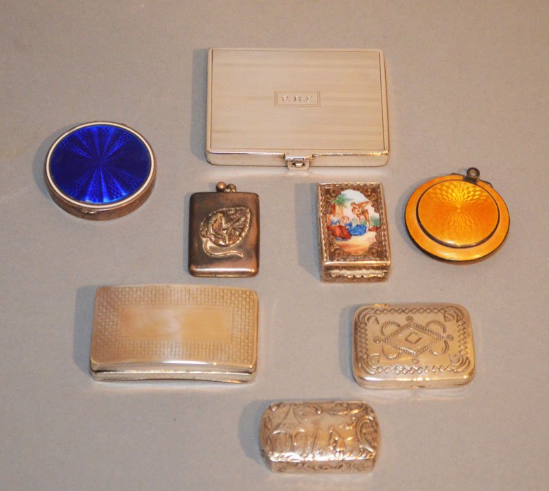 Wonderful Lot Of Antique Sterling And Enamel Boxes (1 of 3)