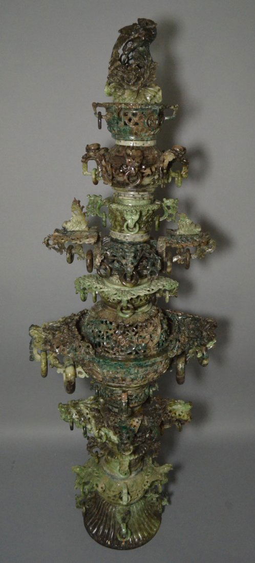 Incredibly Carved Chinese Jade Censor (1 of 5)