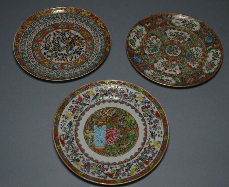 Group of 3 Early Chinese Painted Porcelain Plates (1 of 4)