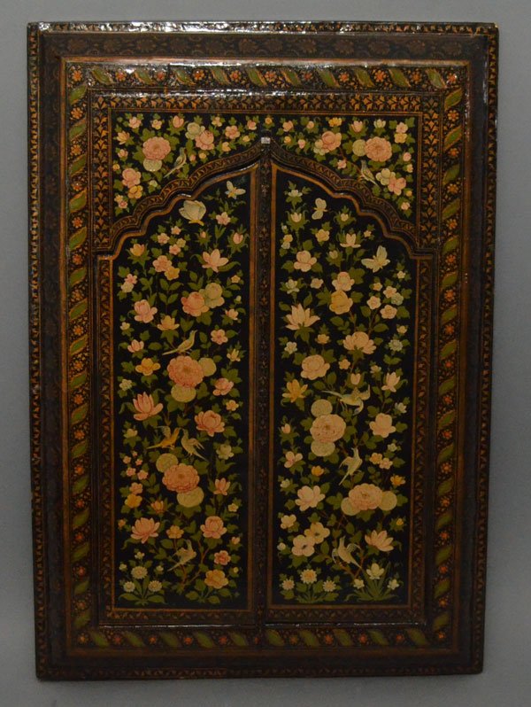 Middle Eastern Painted Lacquer Marriage Mirror (1 of 3)