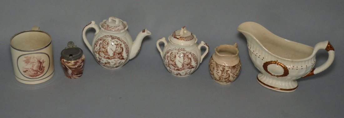 Group of Antique Brown & White Porcelain (1 of 5)