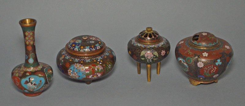 4 Ornate Enameled Cloisonne Chinese Accessories (1 of 3)