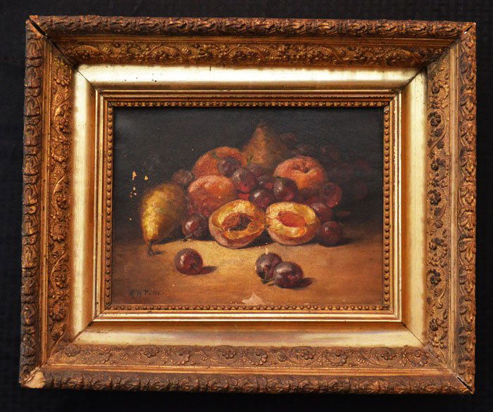 Antique Fruit Still Life Signed MH Potter (1 of 3)