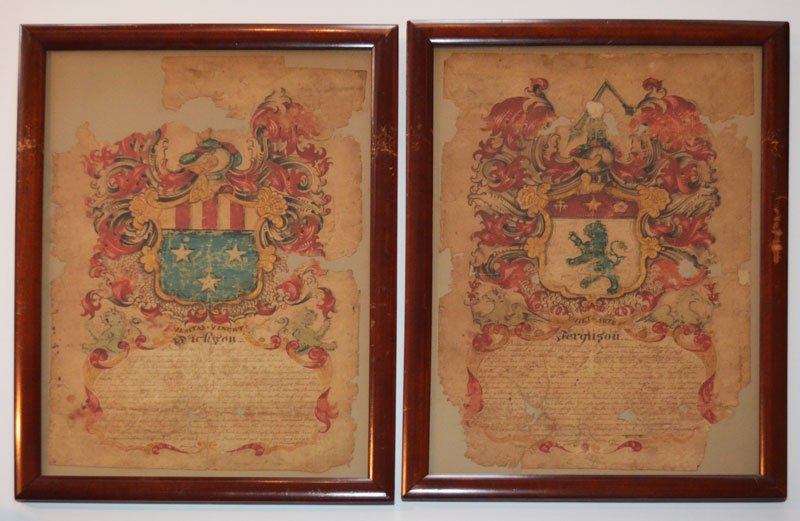 2 Early Hand Painted Coat Of Arms with Explanation (1 of 3)