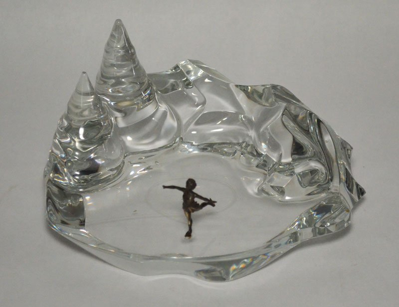 Baccarat Franklin Mint Winter Ice Skater Statue (1 of 1)