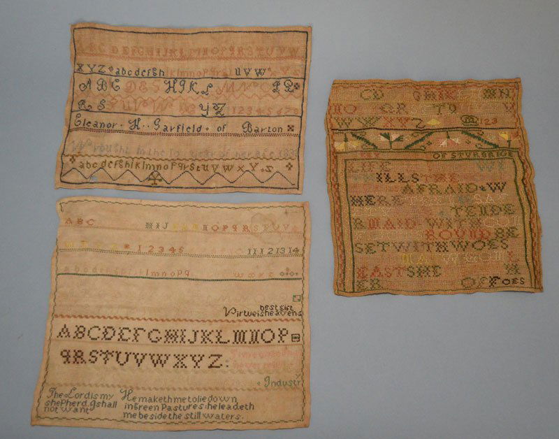 Three 19th Century Unframed Samplers (1 of 4)