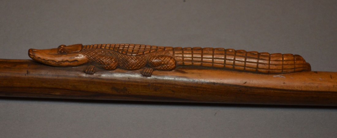 Vintage Folk Art Carved Alligator Walking Stick / Cane (1 of 1)
