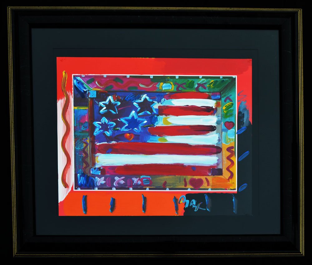 Peter Max Pop Art Flag Mixed Media (1 of 3)