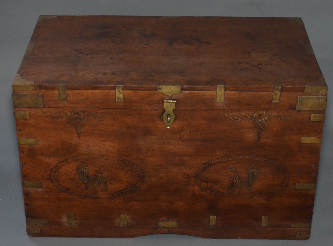 Antique Blanket Chest w Heavily Carved Interior (1 of 5)