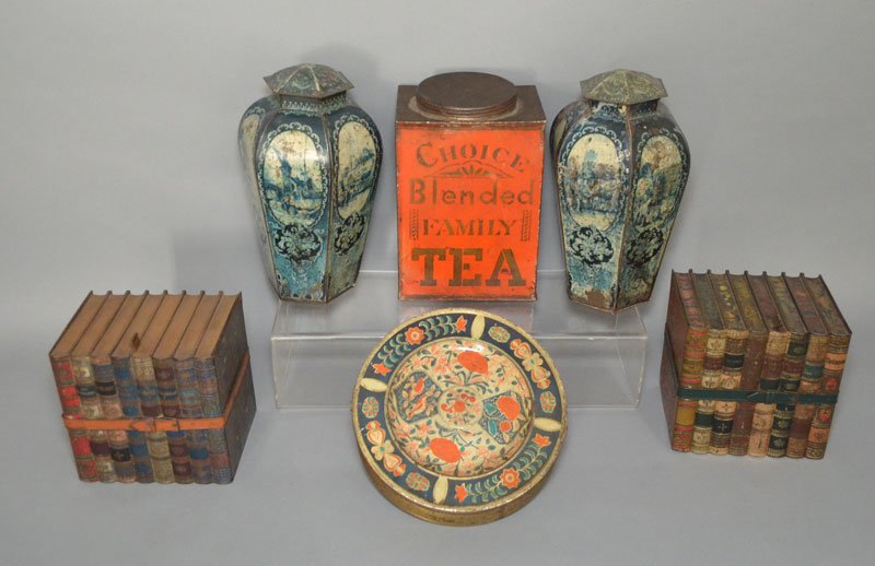 Lot of 6 Antique Coffee & Biscuit Tins (1 of 4)