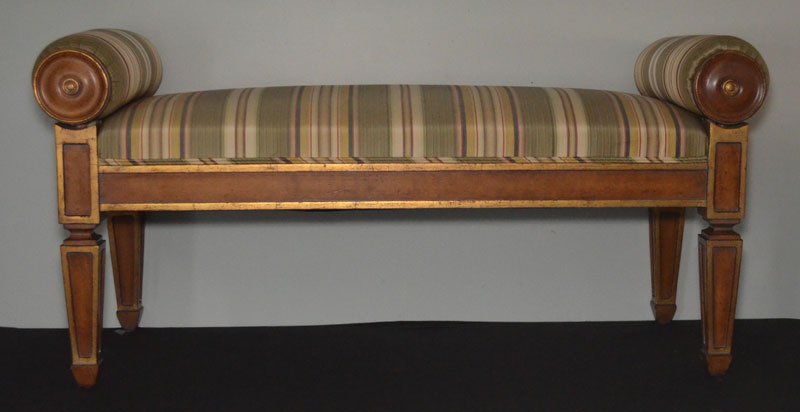 Pr of Upholstered Empire Style Benches (1 of 2)