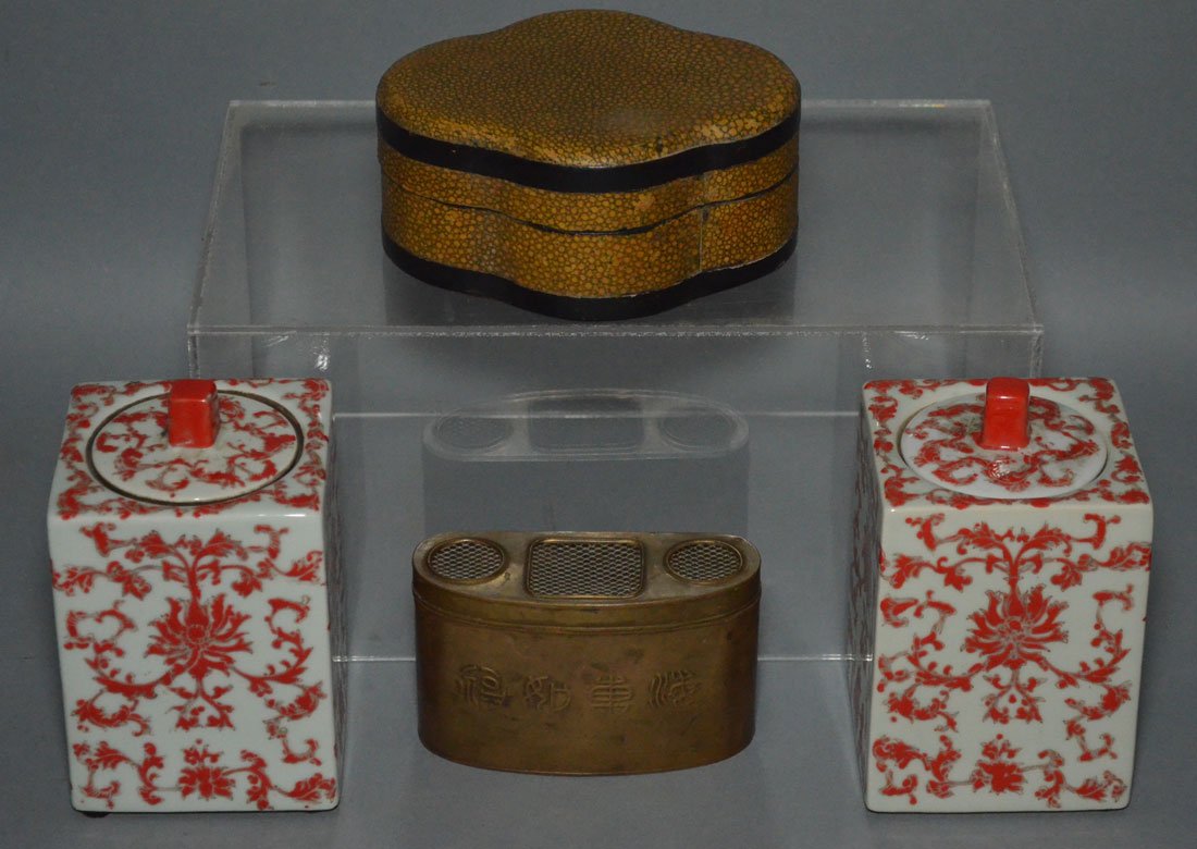 Lot of Asian Items (Chinese Porcelain, Shagreen Box) (1 of 6)