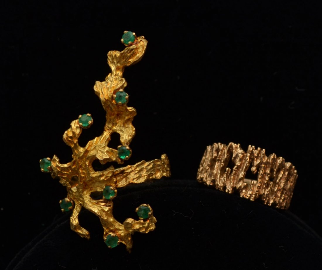 Lot of Two 18k Gold Designer Style Rings (1 of 1)