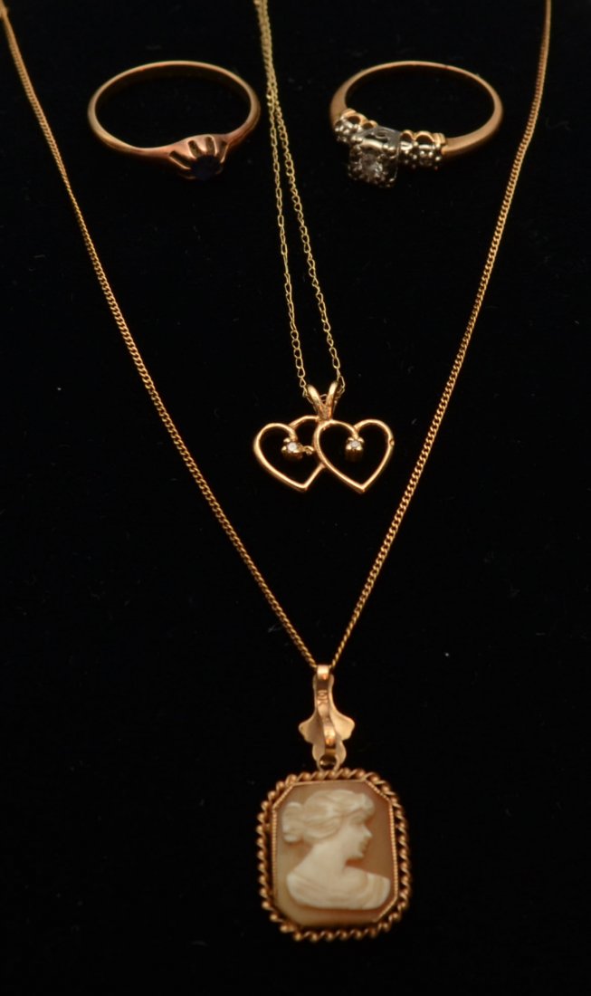 Lot of 14k Gold (Rings, Diamond, Cameos) (1 of 3)