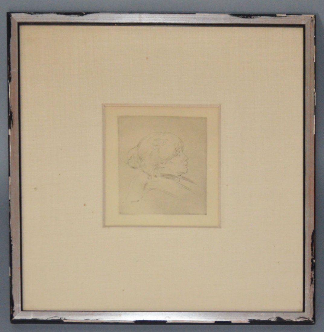 Renoir Drypoint Etching Of Berthe Morisot (1 of 2)