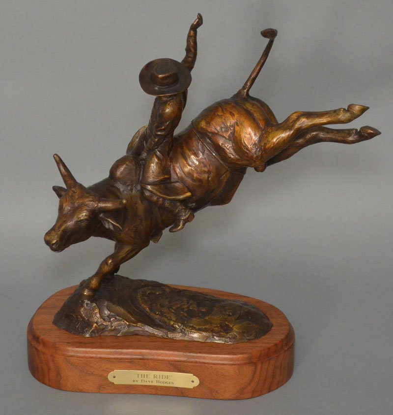 Dave Hodges Bronze Statue - "The Ride": It measures 14.5" tall x 12" wide x 6.5" deep