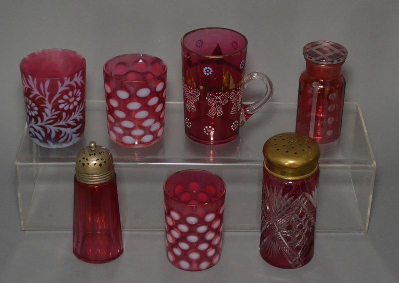 Wonderful 13 Pc Cranberry Glass Collectors Lot (1 of 6)