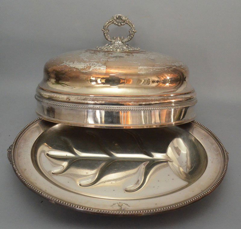 Silver Plate Chaffing Dish & Meat Dome (1 of 4)