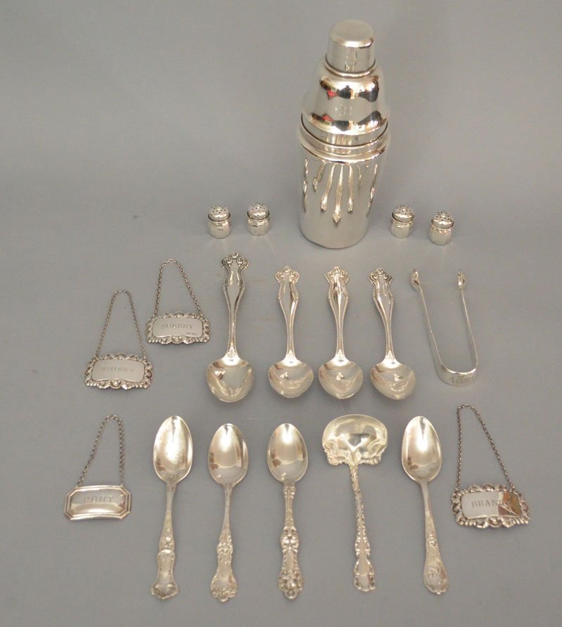Sterling Silver Cocktail Shaker & Accessories (1 of 3)