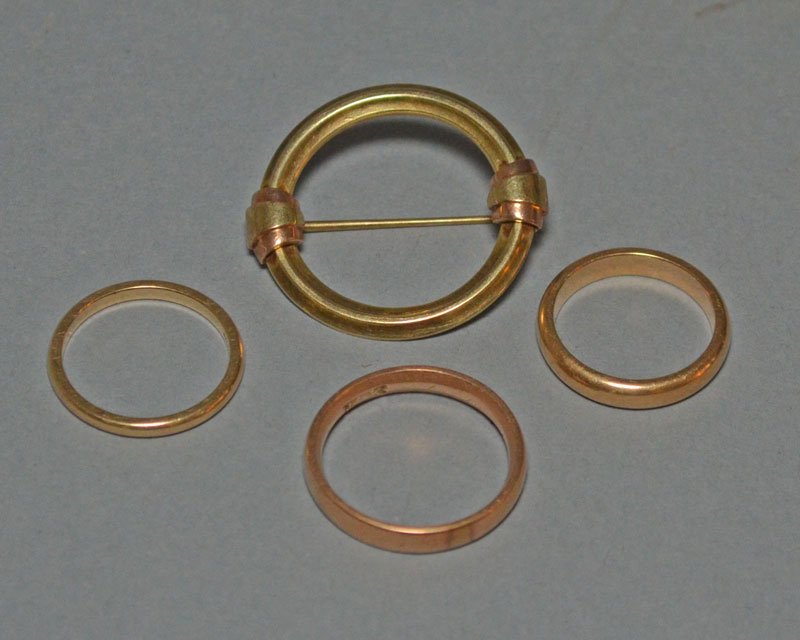 14k Gold Pin & 3 Rings (1 of 3)