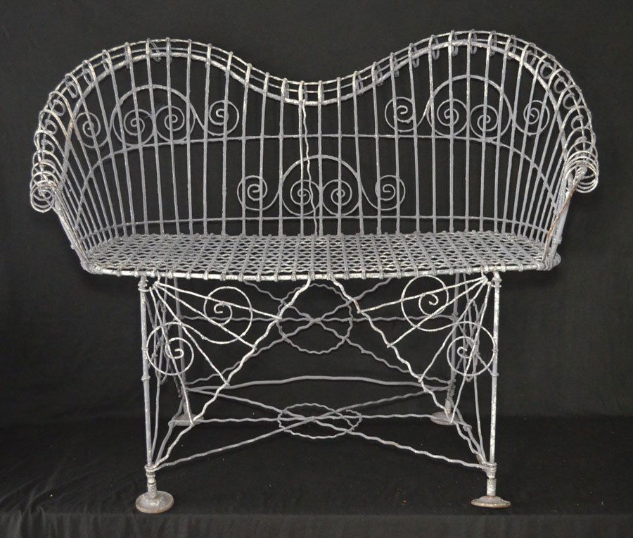 Perfect Size French Wire Settee (1 of 4)