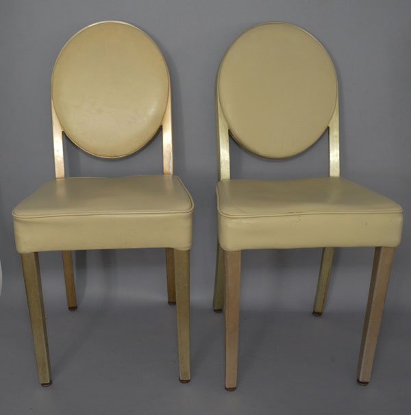 Set Of 10 Mid Century Goodform Aluminum Chairs: The chairs measure 34" tall x 16/75 wide x 17" deep